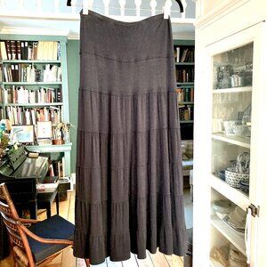 Max Studio Black Tiered Maxi Skirt